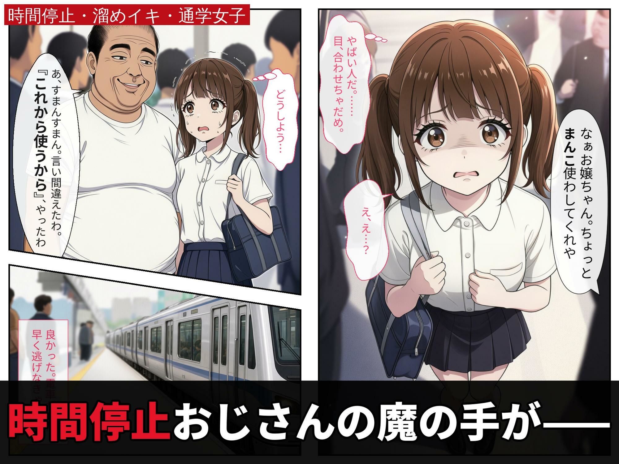 時間停止で溜めイキ、人前で解除。〜朝の通学女子編〜 サンプル2ページ目