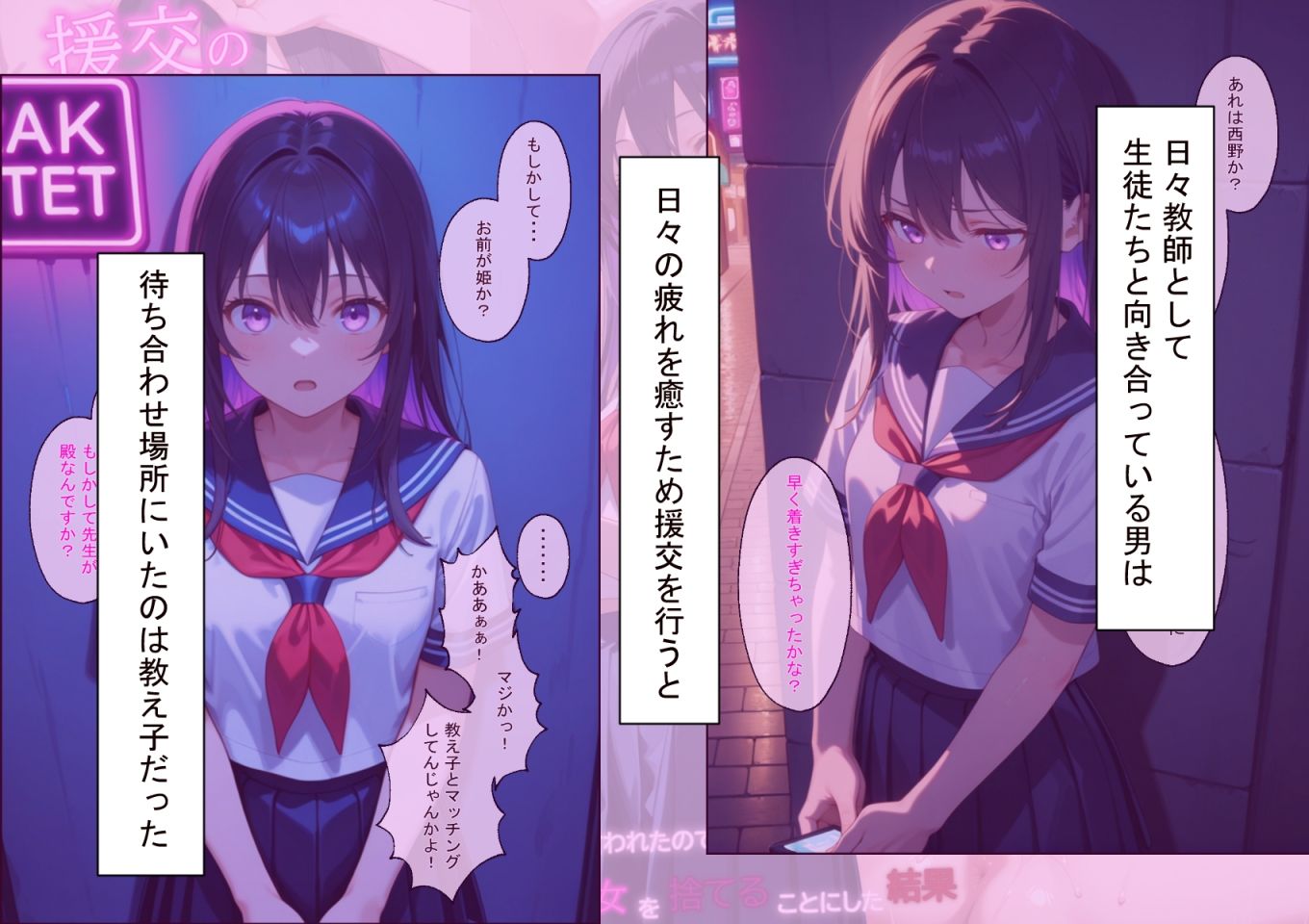 援交の待ち合わせ場所に担当する教え子が待っていました サンプル2ページ目