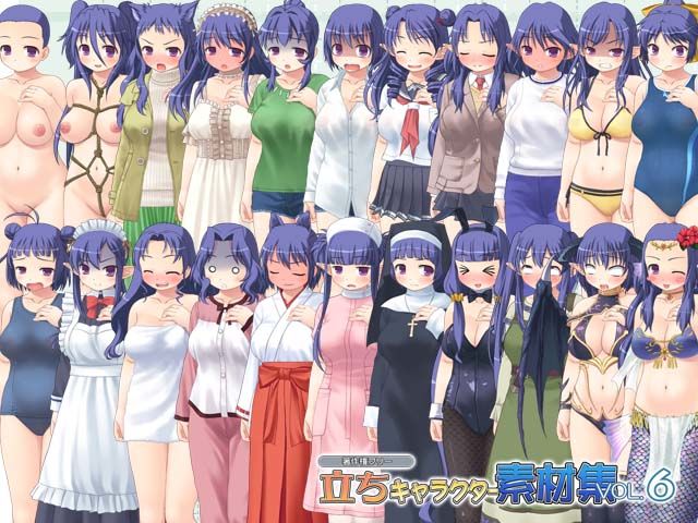 著作権フリー立ちキャラクター素材集vol.6 サンプル2ページ目