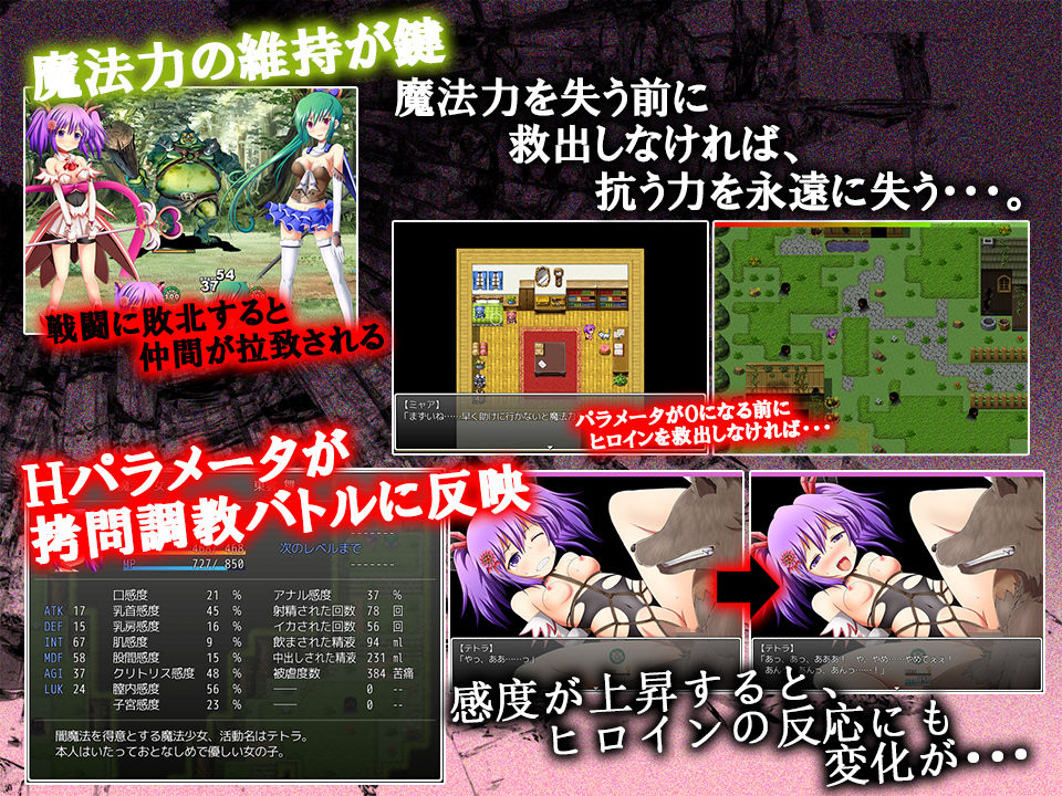 魔法少女テトラ 〜拘辱に屈した二つの花 サンプル2ページ目