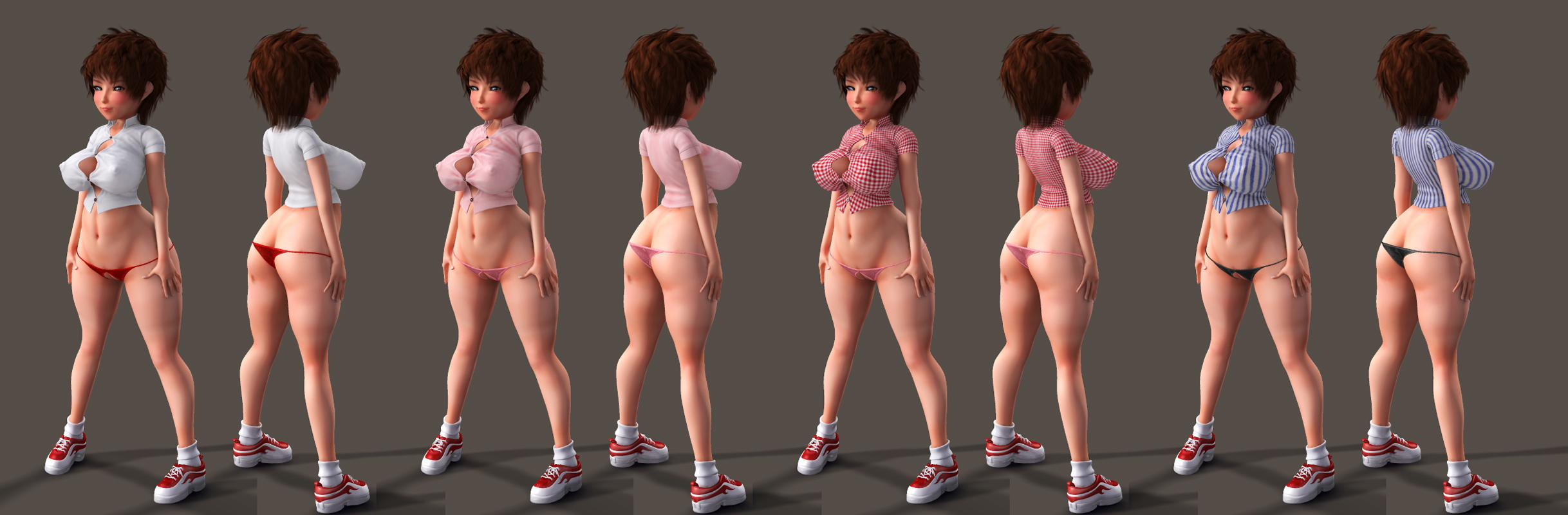 Tightly Fitted Shirt and Crotchless Panties for Haru サンプル1ページ目