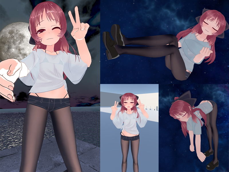 オリジナル3Dモデル_VRC用unitypackage_つむぎちゃん_2019年6月 サンプル5ページ目