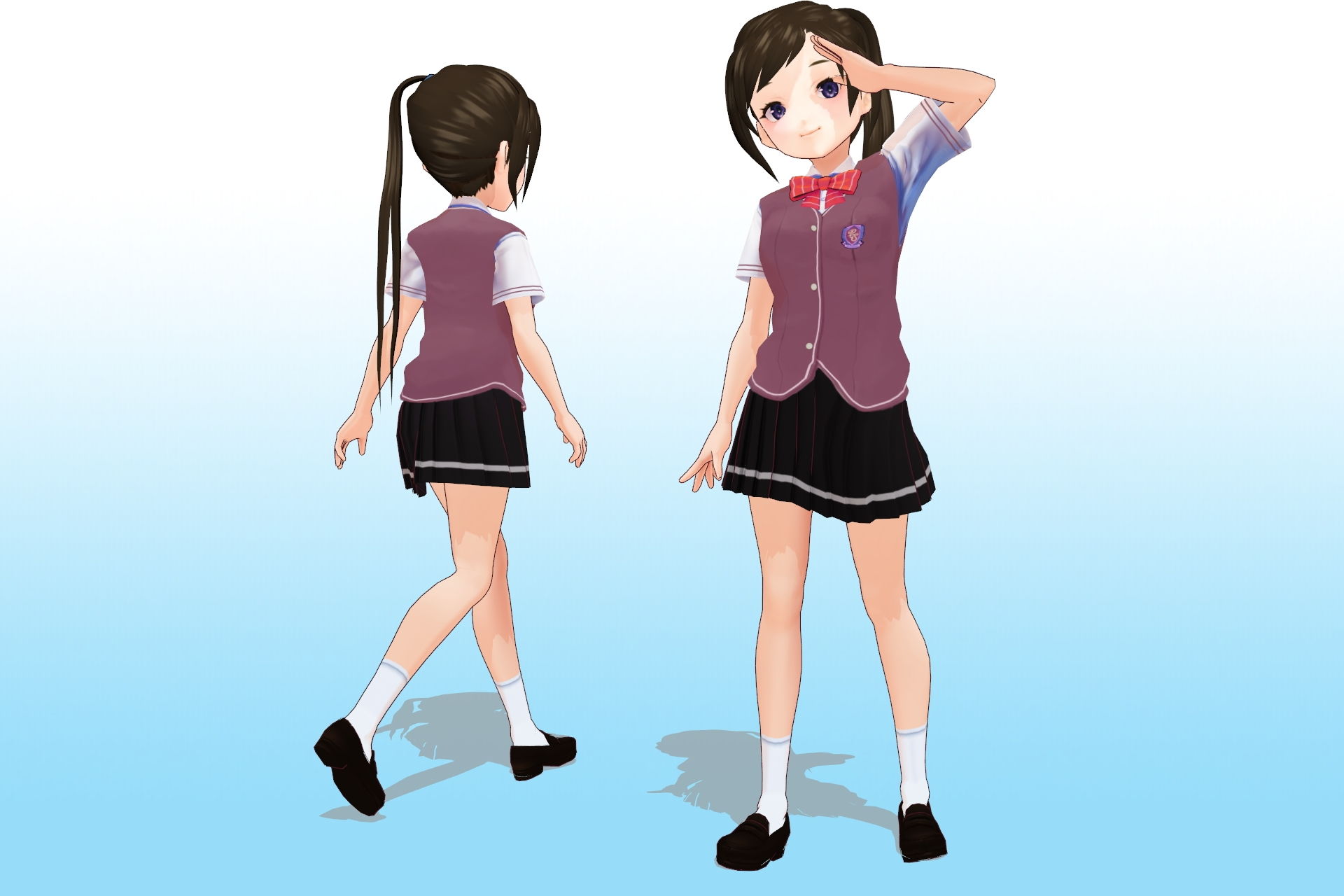 2年3組 出席番号17番 月瀬 凛 夏服3Dモデルデータ サンプル1ページ目