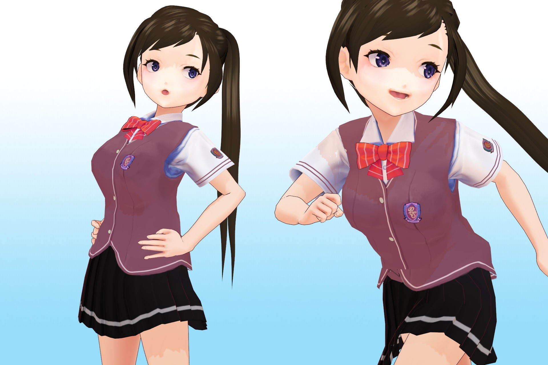 2年3組 出席番号17番 月瀬 凛 夏服3Dモデルデータ サンプル2ページ目