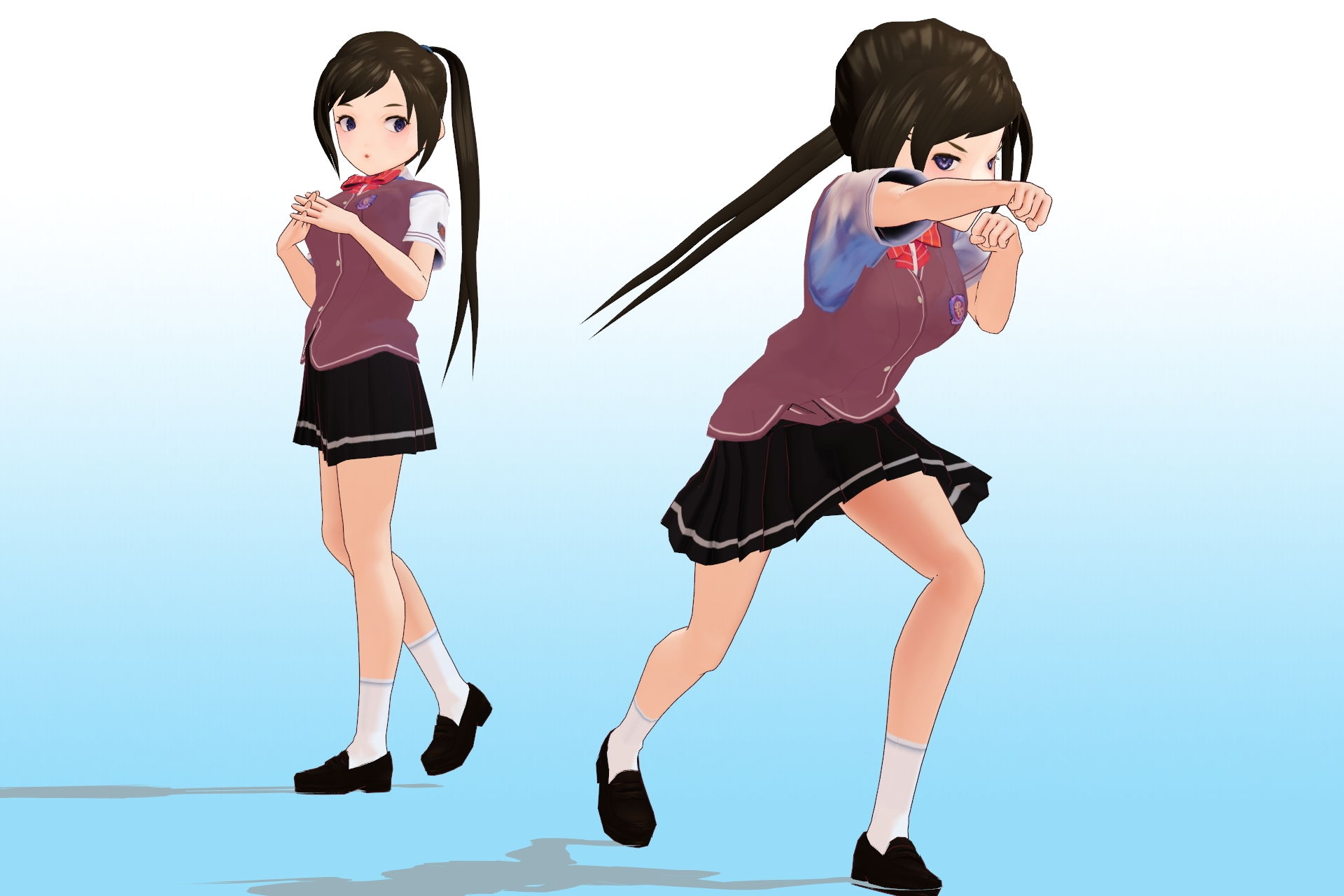 2年3組 出席番号17番 月瀬 凛 夏服3Dモデルデータ サンプル3ページ目
