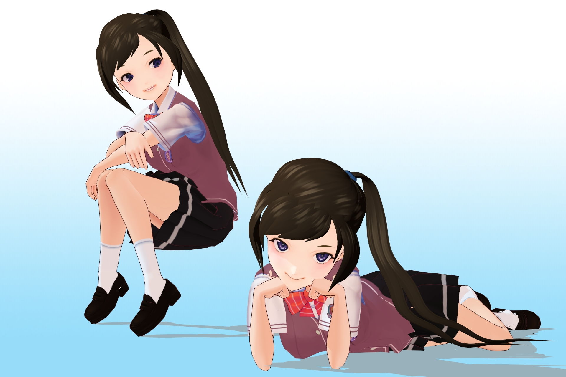 2年3組 出席番号17番 月瀬 凛 夏服3Dモデルデータ サンプル4ページ目