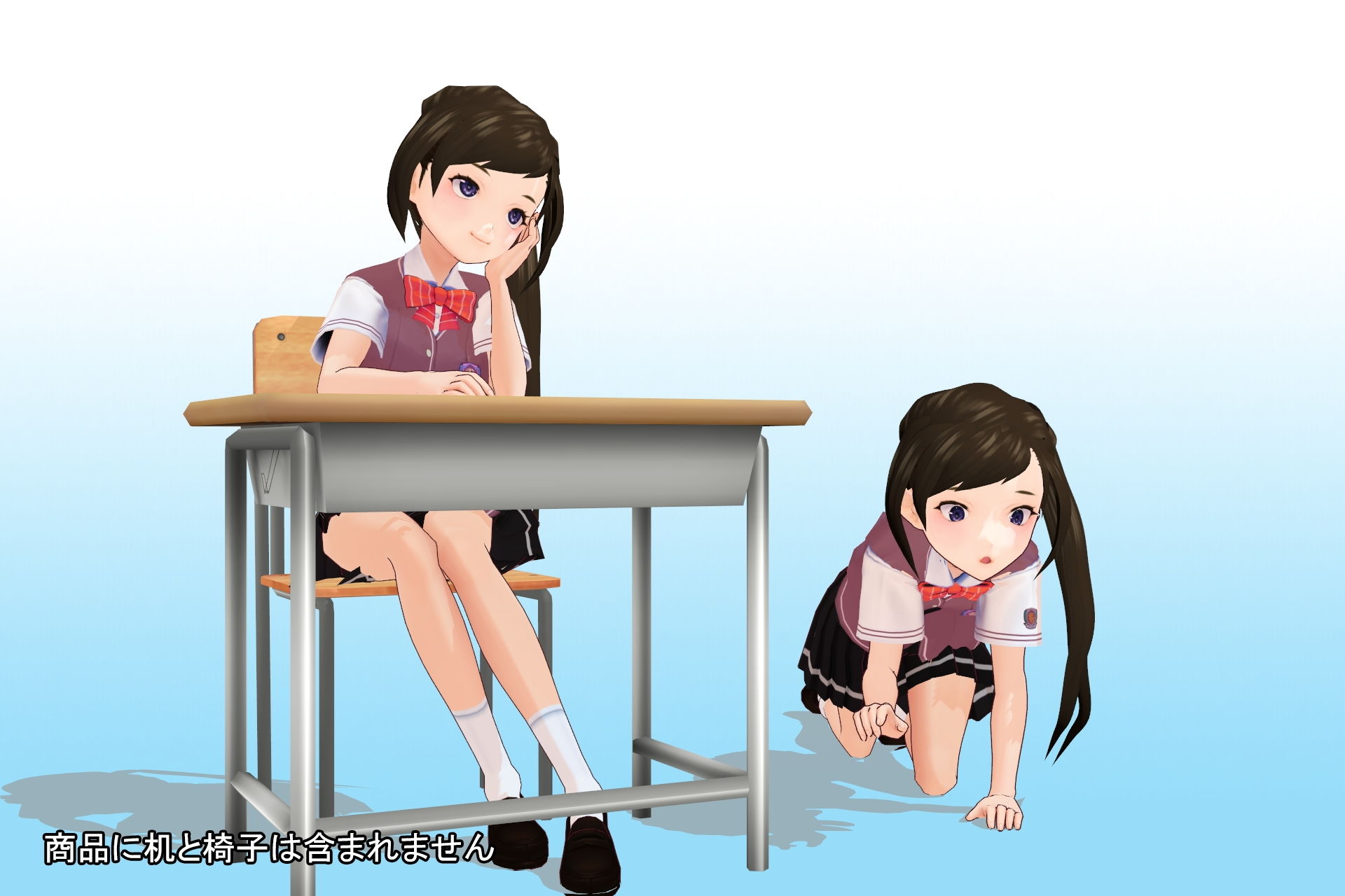2年3組 出席番号17番 月瀬 凛 夏服3Dモデルデータ サンプル5ページ目