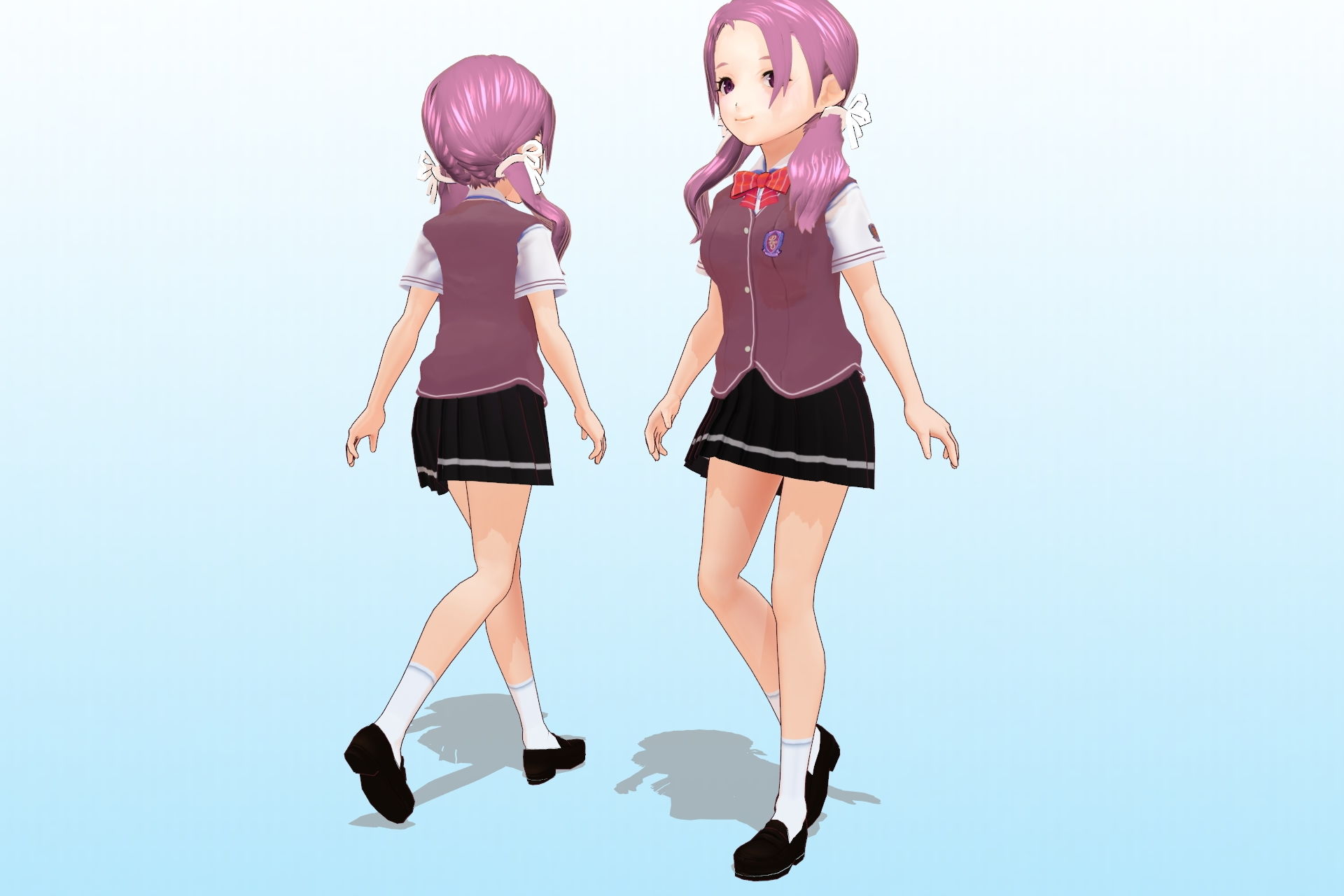 2年3組 出席番号30番 雪平歌穂 夏服3Dモデルデータ サンプル3ページ目