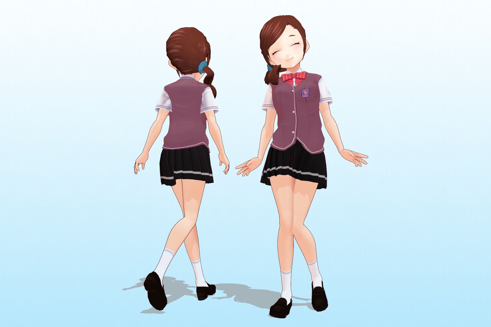 2年3組 出席番号15番 白峰恋 夏服3Dモデルデータ サンプル1ページ目