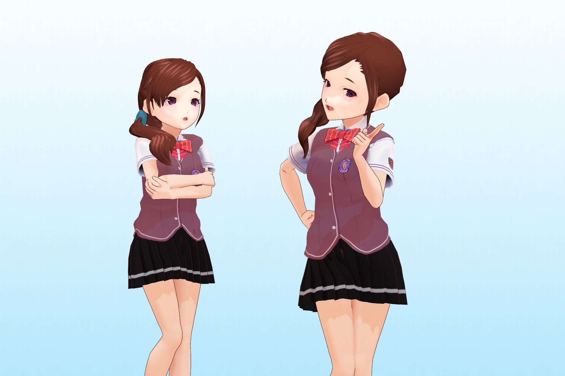 2年3組 出席番号15番 白峰恋 夏服3Dモデルデータ サンプル2ページ目