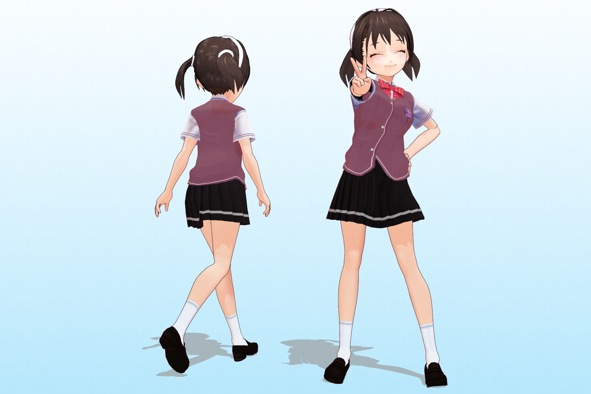 2年3組 出席番号16番 竹石 奈々美 夏服3Dモデルデータ サンプル1ページ目