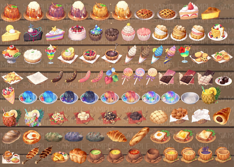 イラストアイコン素材集Vol.3-冒険酒場飯- サンプル4ページ目