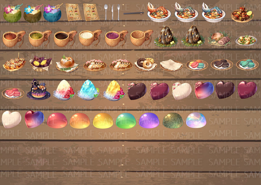 イラストアイコン素材集Vol.3-冒険酒場飯- サンプル7ページ目
