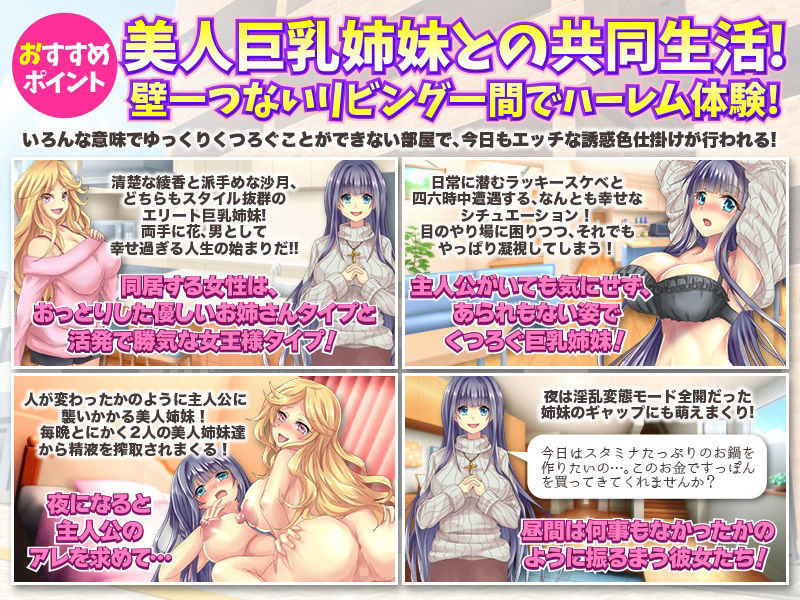 爆乳姉妹と採精同棲生活 自由行動やりこみRPG サンプル2ページ目