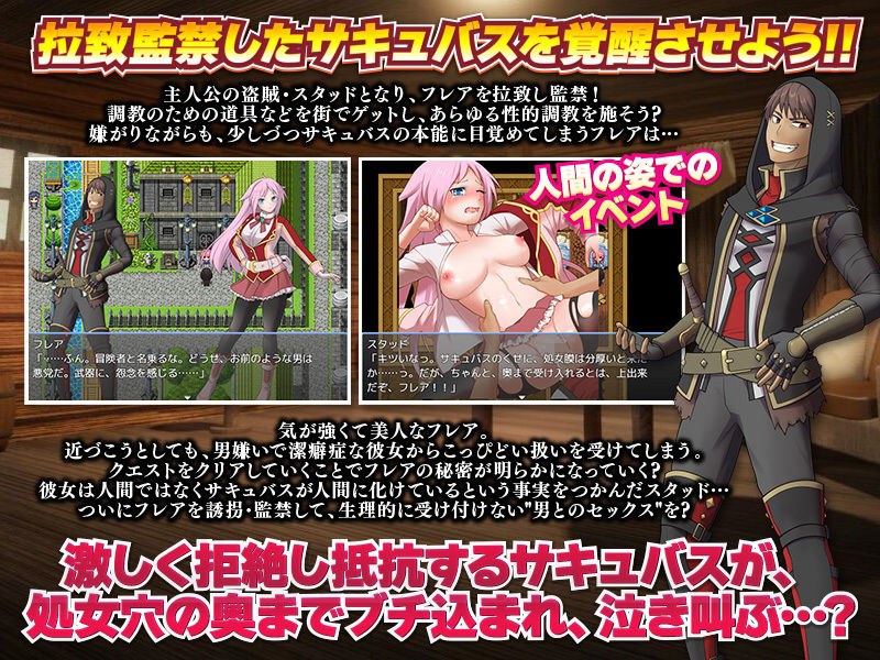 男嫌いで潔癖症のサキュバスをザーメン中毒肉便器に目覚めさせてあげよう サンプル2ページ目