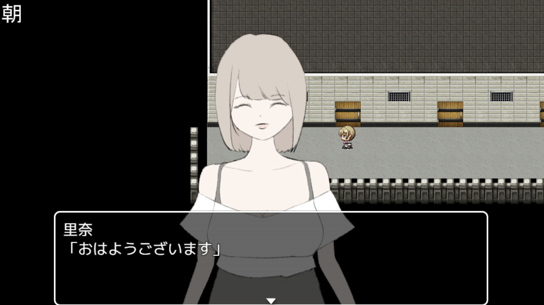 女子大生の部屋を壁穴から覗く薄毛のぽっちゃりおじさん サンプル1ページ目