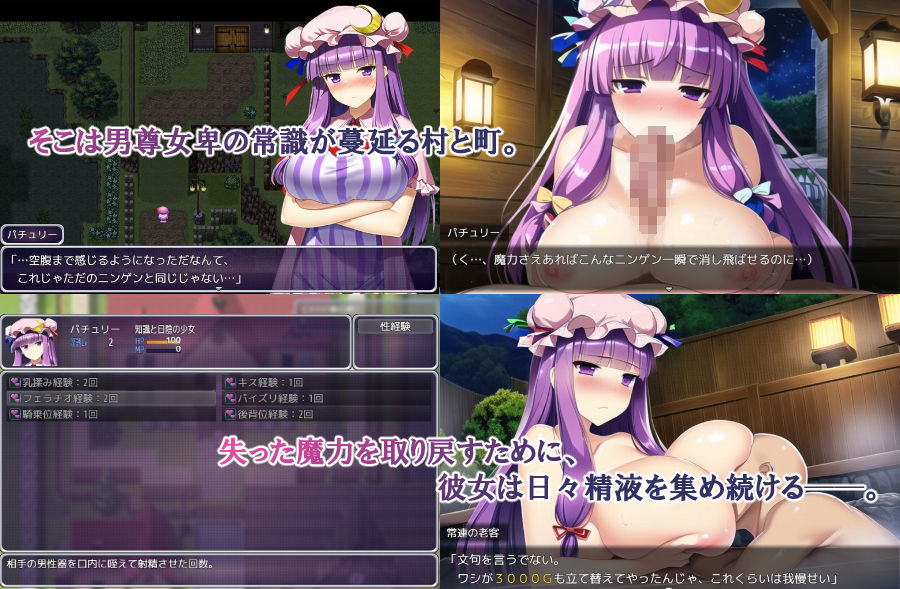 魔力を失ったパチュリーが体を売って働くお話 サンプル2ページ目
