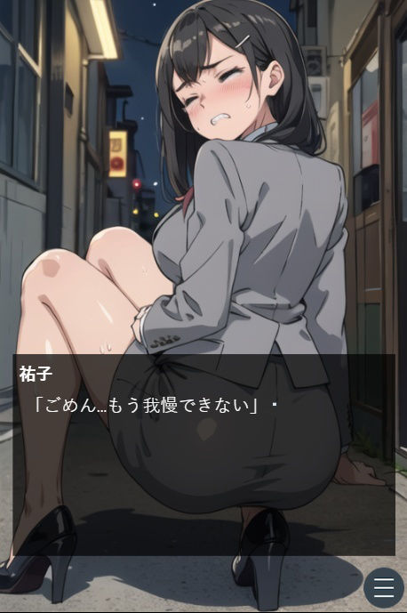 美人上司OLの終電おしっこ我慢 サンプル1ページ目