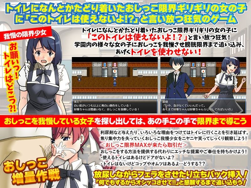 絶望放尿 女子におしっこを膀胱限界まで我慢させ、あげくトイレを使わせない サンプル2ページ目