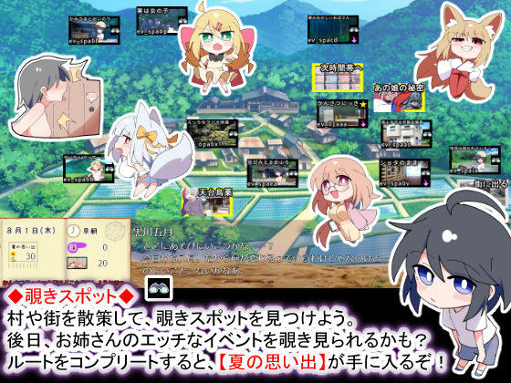 おきつねさまとおねショタ夏日記W――ダブルお姉ちゃんとひみつののぞき穴 サンプル7ページ目