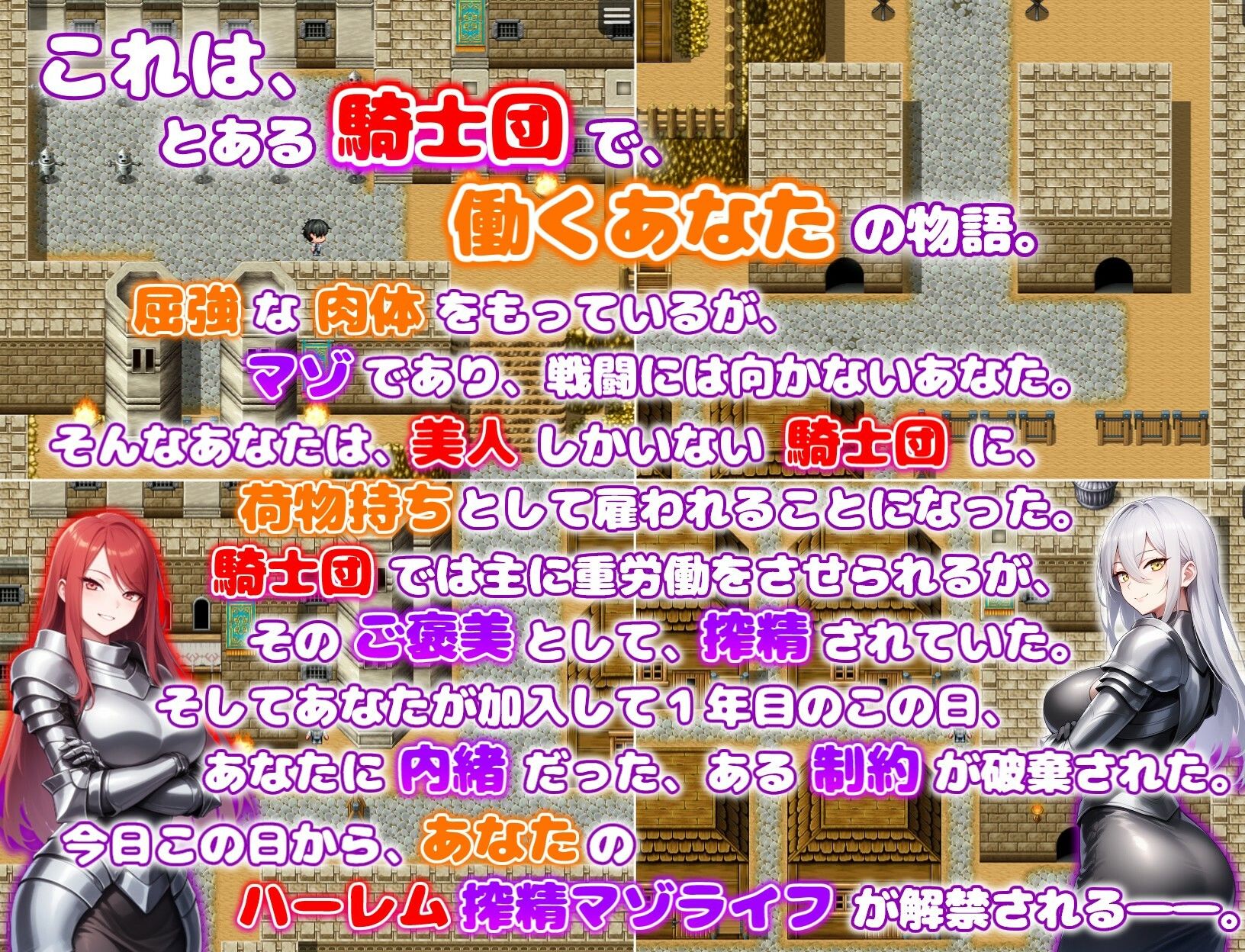 痴女騎士団の荷物持ち  ハーレム×イチャラブ×搾精 サンプル1ページ目