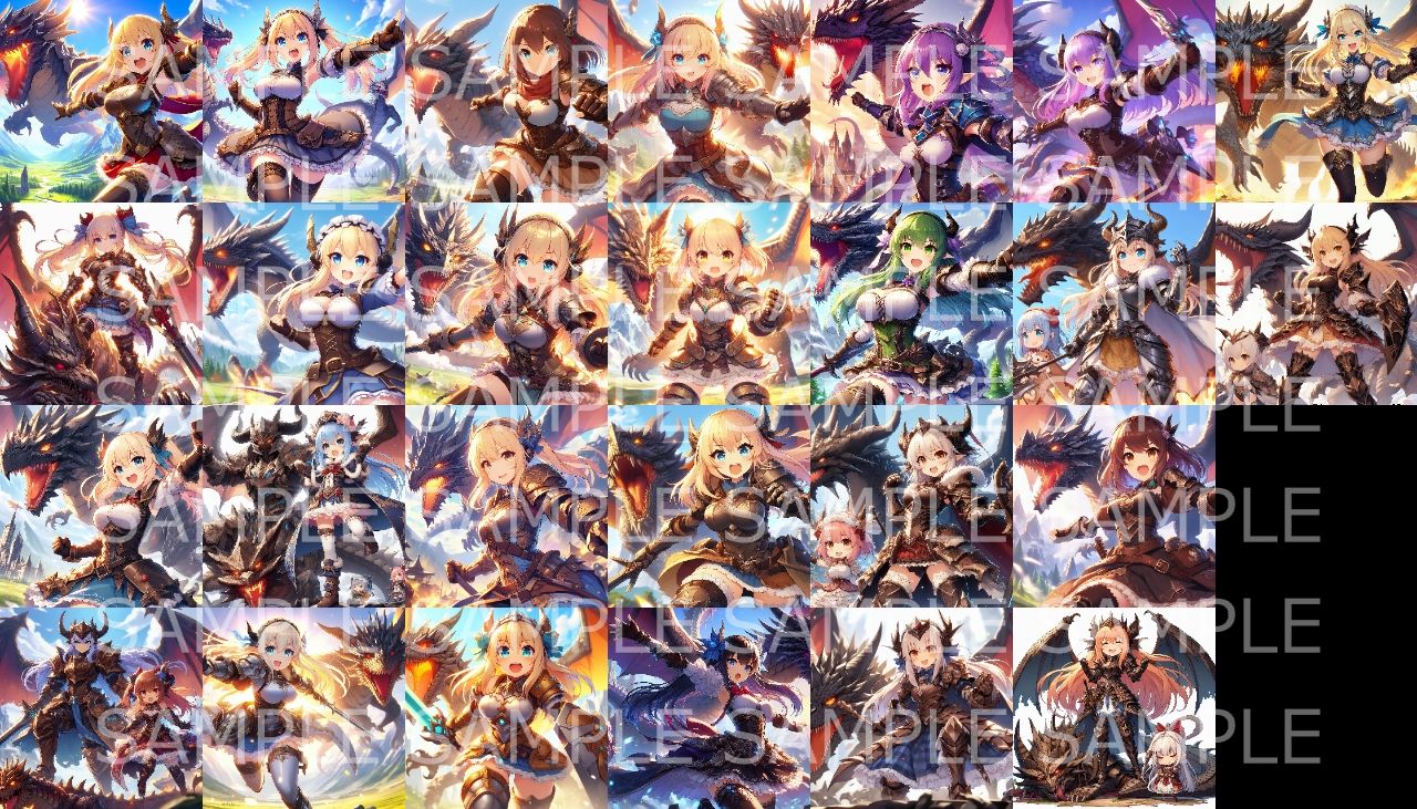 萌え系美少女ファンタジーイラスト素材集「ドラゴン使い」 サンプル7ページ目