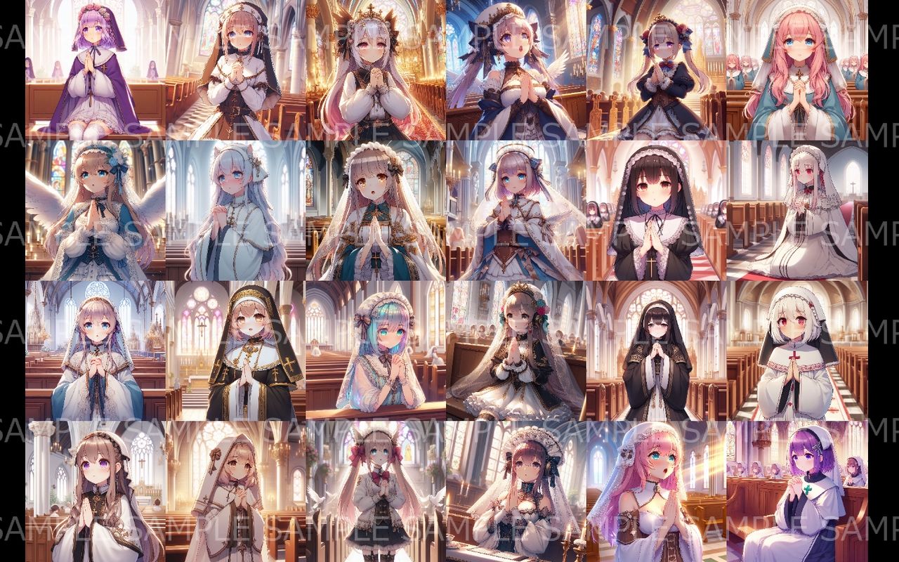 萌え系美少女ファンタジーイラスト素材集「聖職者」 サンプル6ページ目