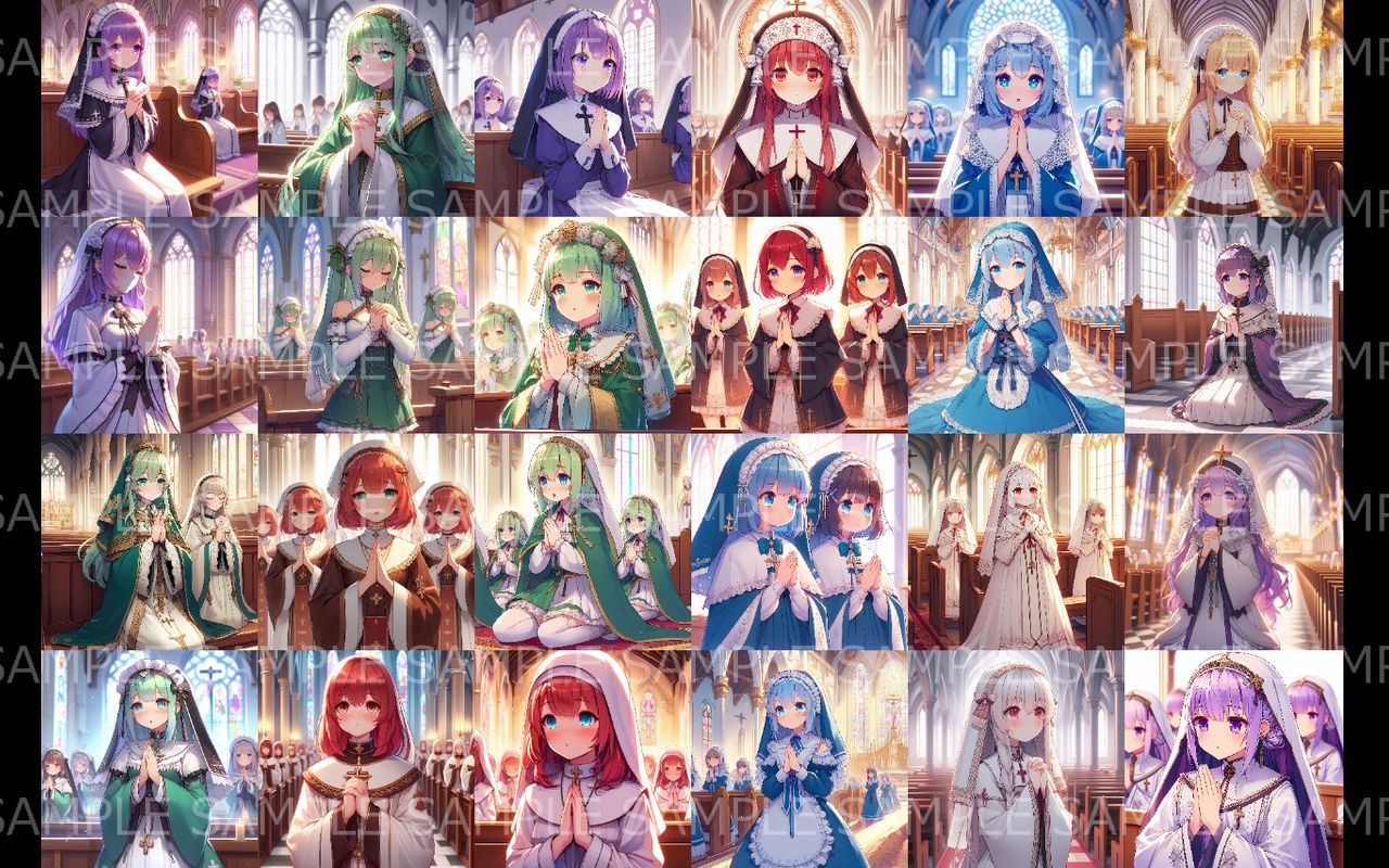 萌え系美少女ファンタジーイラスト素材集「聖職者」 サンプル7ページ目