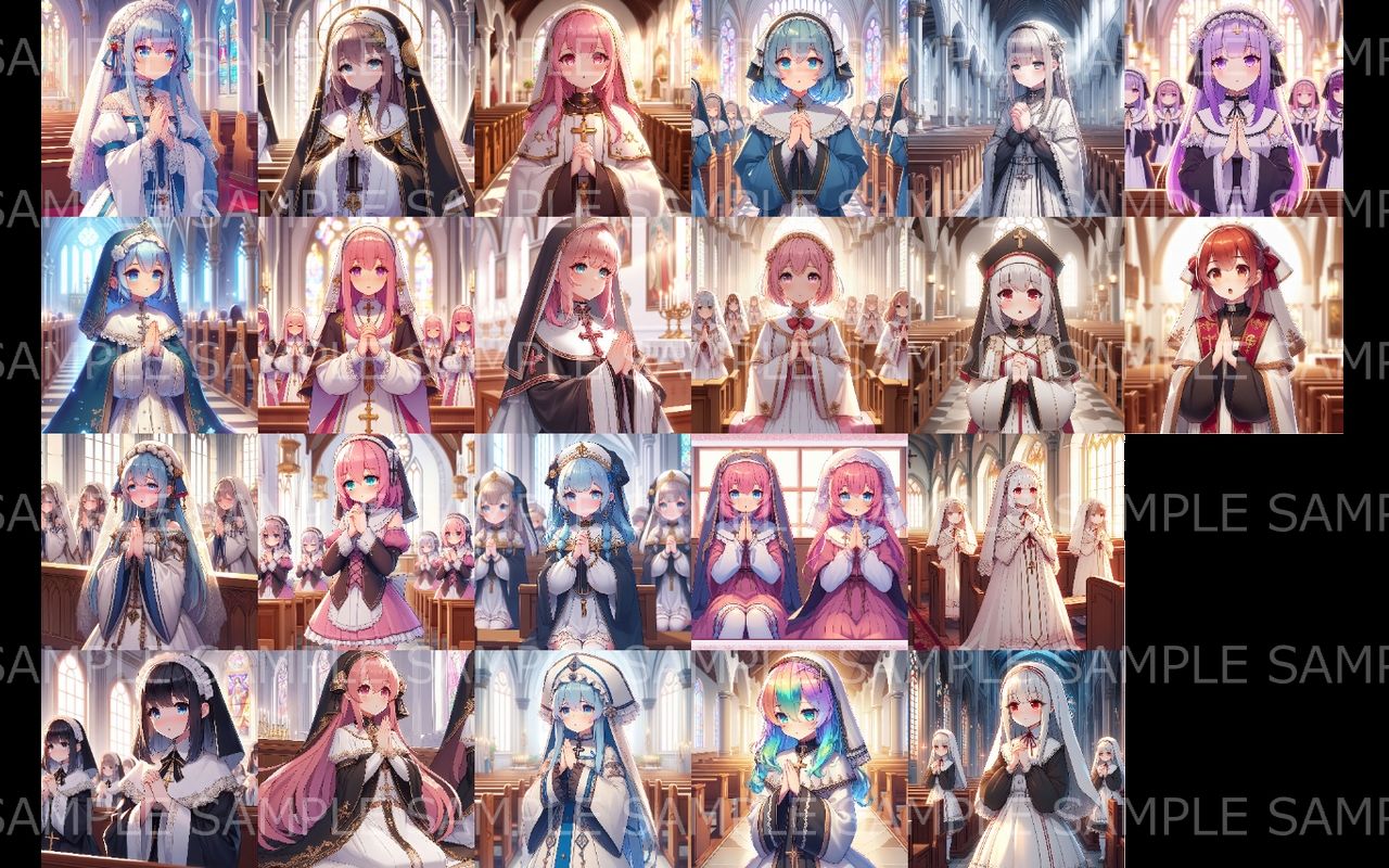 萌え系美少女ファンタジーイラスト素材集「聖職者」 サンプル8ページ目