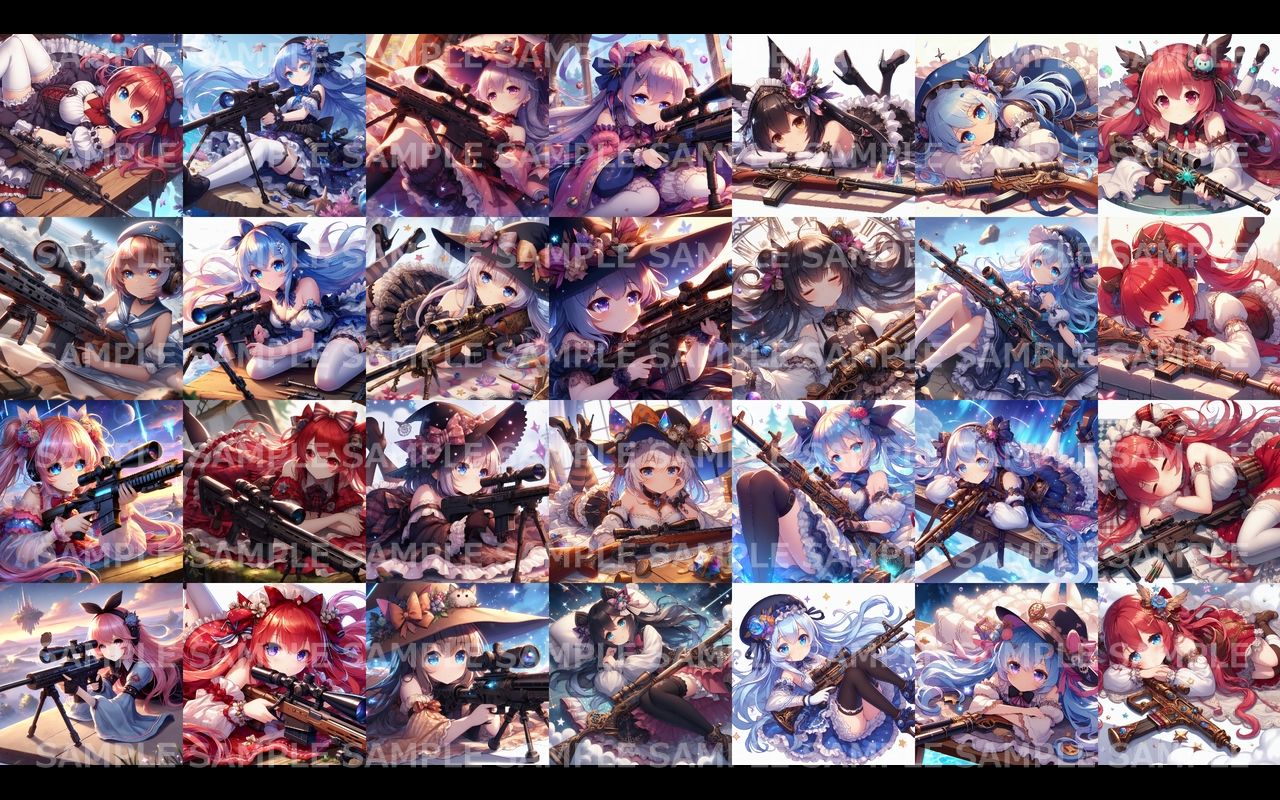 萌え系美少女ファンタジーイラスト素材集「スナイパー」 サンプル7ページ目