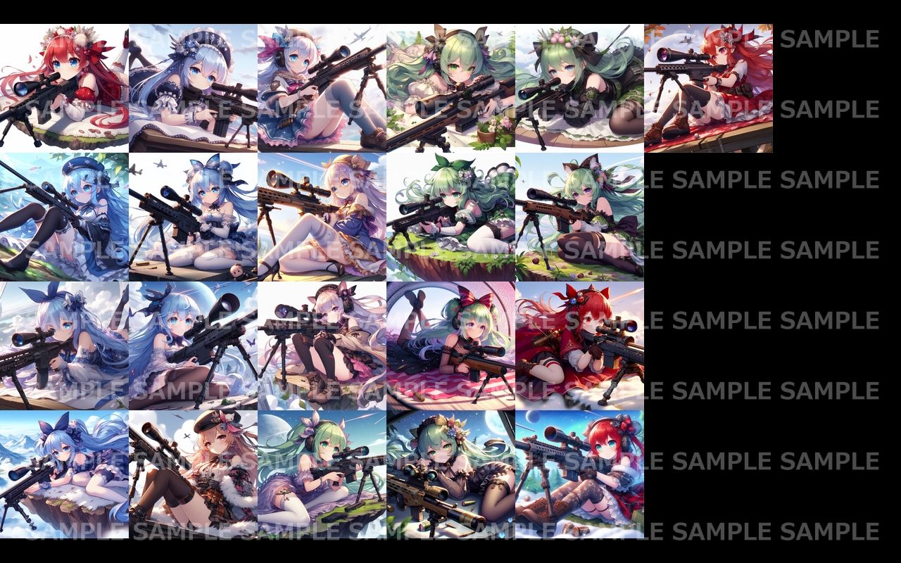 萌え系美少女ファンタジーイラスト素材集「スナイパー」 サンプル8ページ目