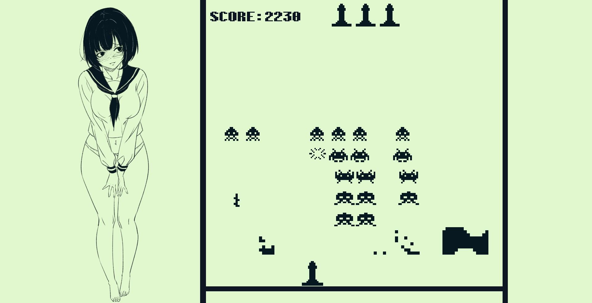 脱衣ンベーダーゲーム サンプル3ページ目