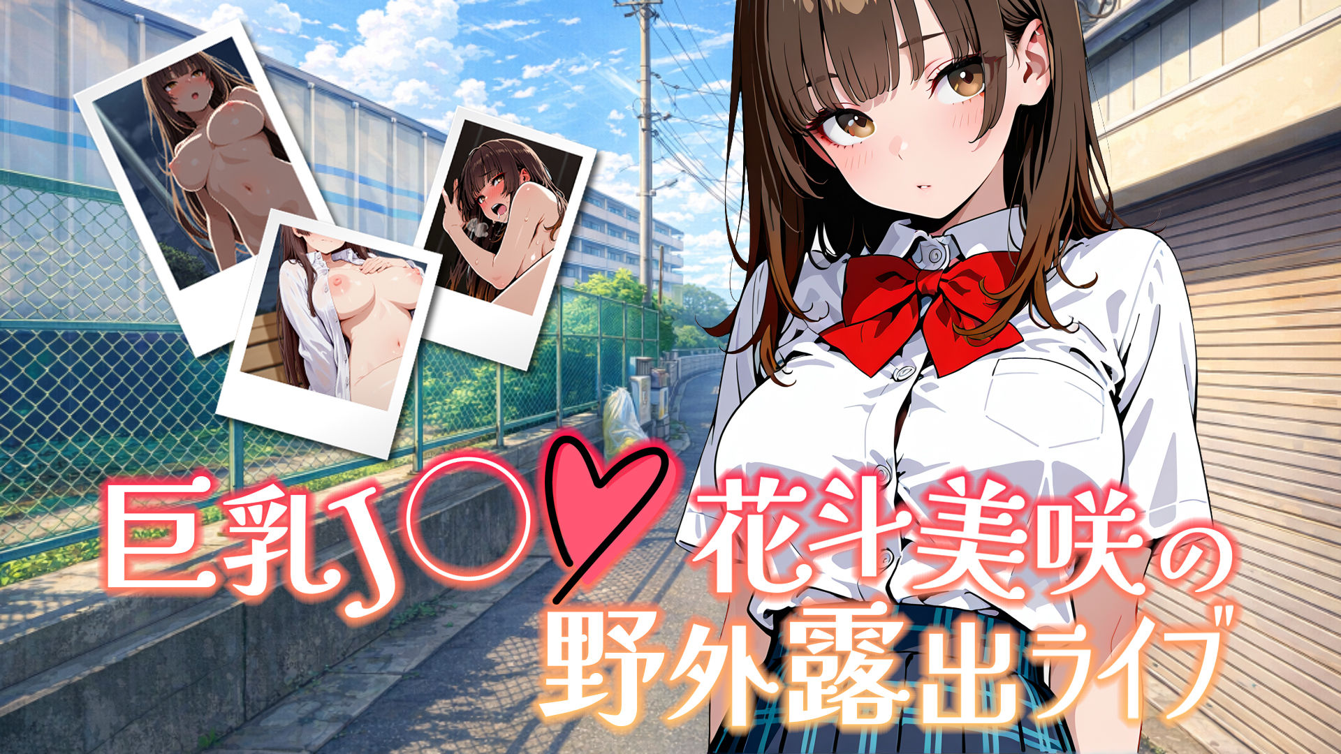 【アニメ対応・ボイスあり】巨乳J◯花斗美咲の野外露出ライブ サンプル1ページ目