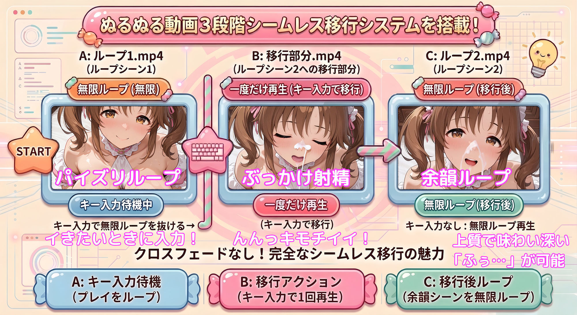 【動くパイズリぶっかけ】ぶっかけるヒトトキ 〜爆乳メイドにご奉仕パイズリしてもらい、好きなタイミングでぶっかけ顔射して、射精後の余韻シーンも60fpsぬるぬる動画で楽しめるミニゲーム〜 サンプル2ページ目