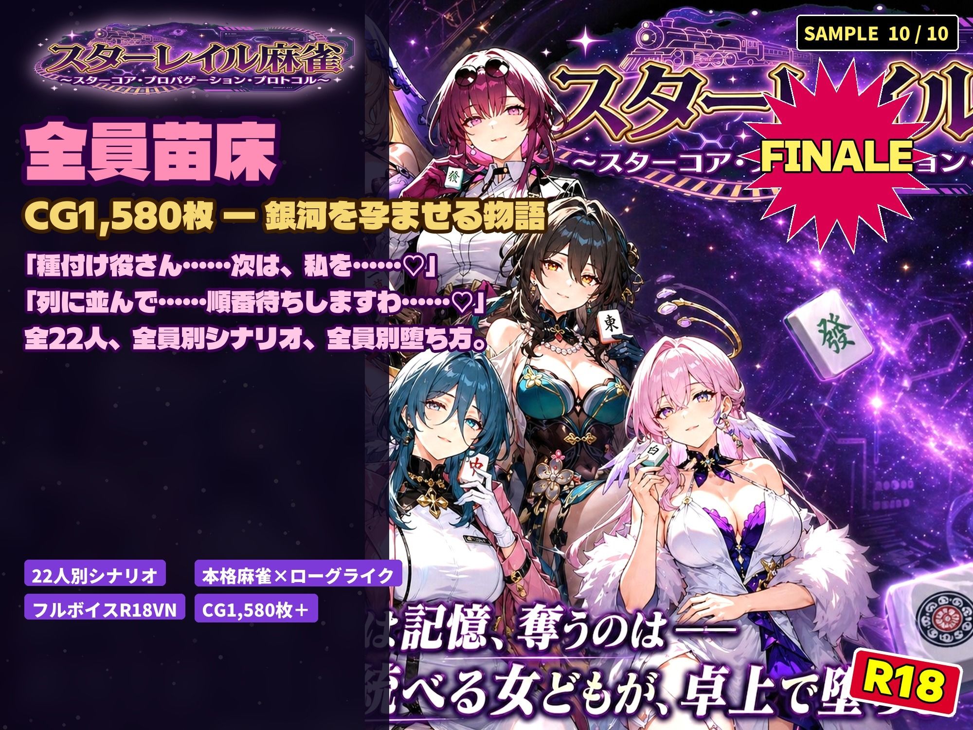 スターレイル麻雀 〜スターコア・プロパゲーション・崩壊プロトコル  銀河を統べる女どもが、卓上で堕ちる〜賭けるのは記憶。奪うのは、けしからん乳と子宮 サンプル10ページ目