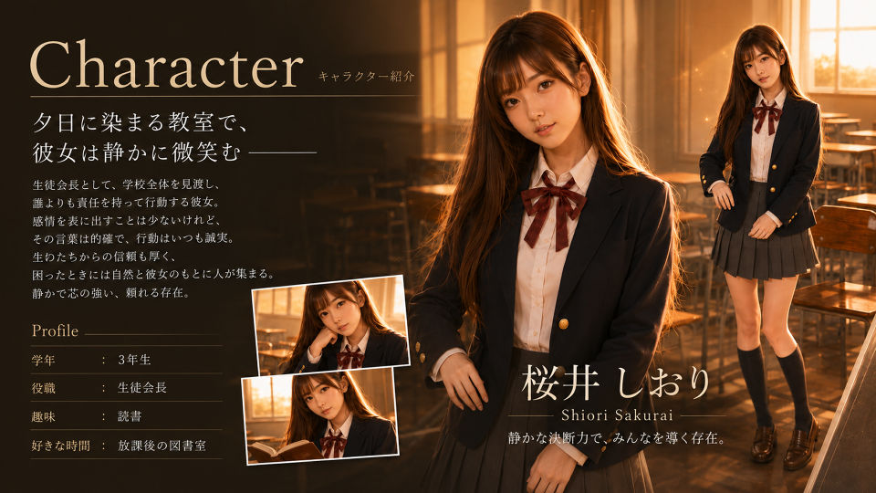 【4Kフル実写版/フルボイス】巨乳生徒会長のオナニーを見つけ教室で中出しセックスした件【JK教室オナニーシリーズ】〜桜井しおり編〜 サンプル7ページ目