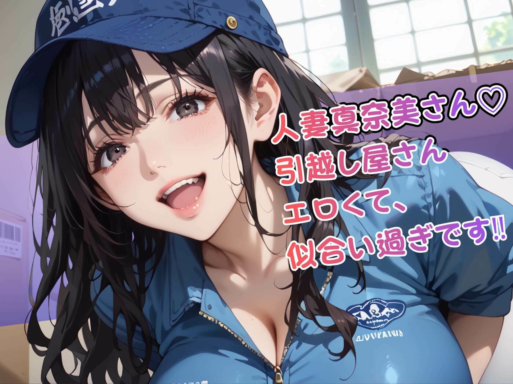 引っ越しやの甘い誘惑〜黒髪爆乳人妻・真奈美さんの中出しご奉仕〜 サンプル1ページ目