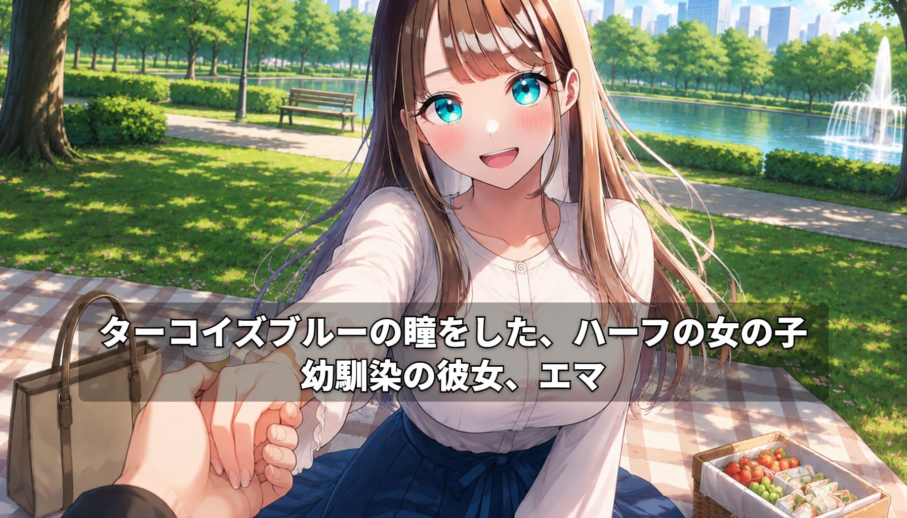 【GAME】ターコイズアイズの巨乳ハーフ彼女がおじさんに寝取られた話 サンプル1ページ目