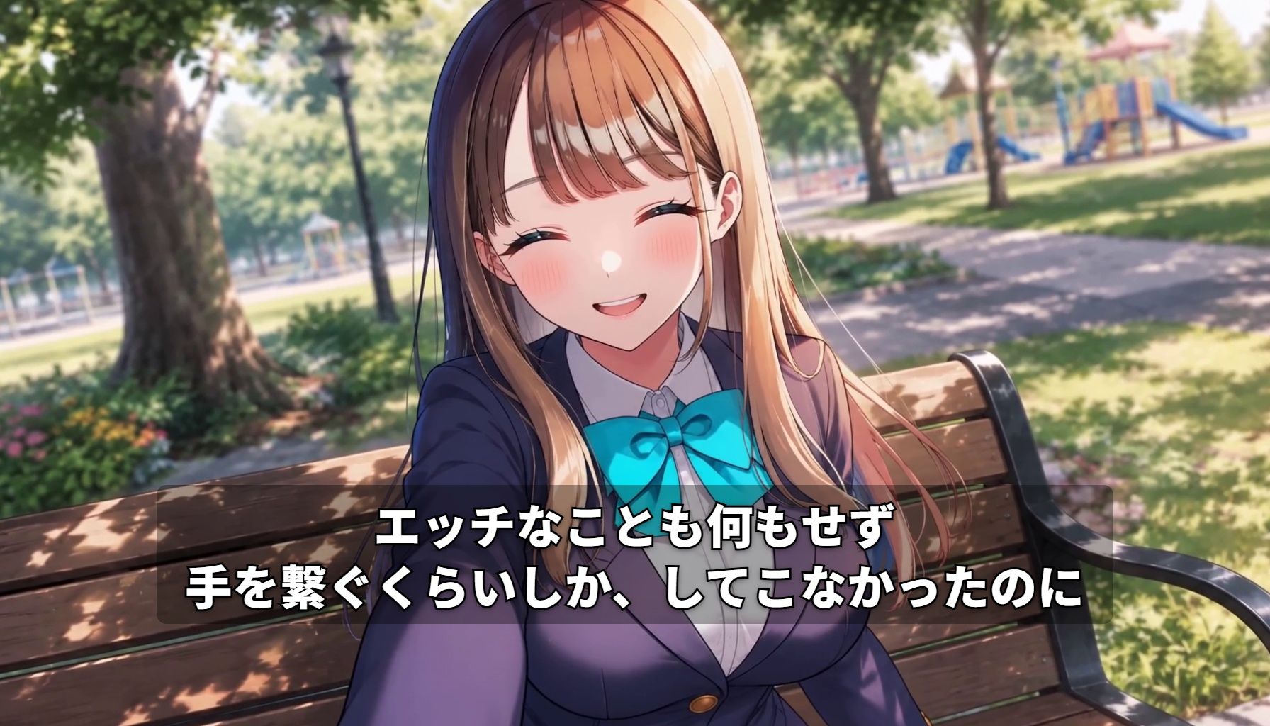 【GAME】ターコイズアイズの巨乳ハーフ彼女がおじさんに寝取られた話 サンプル2ページ目