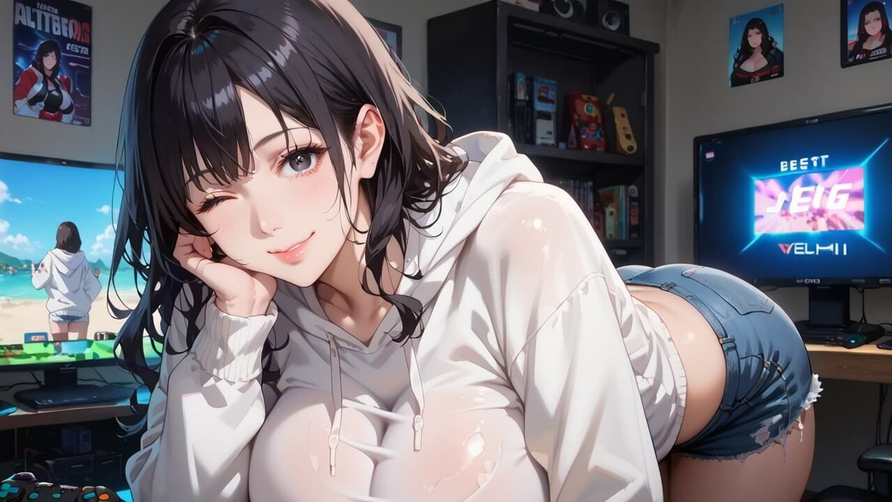 黒髪爆乳ゲーマーの濃厚二人プレイ【ボイスあり】〜人妻真奈美さんの中出しオフ会〜 サンプル8ページ目