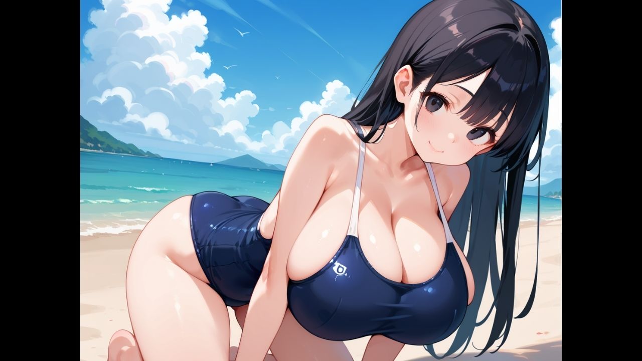 無口な爆乳スク水彼女は、俺の前でだけ乱れる〜二人きりの海で中出し。潮騒と、寡黙な君〜 サンプル1ページ目