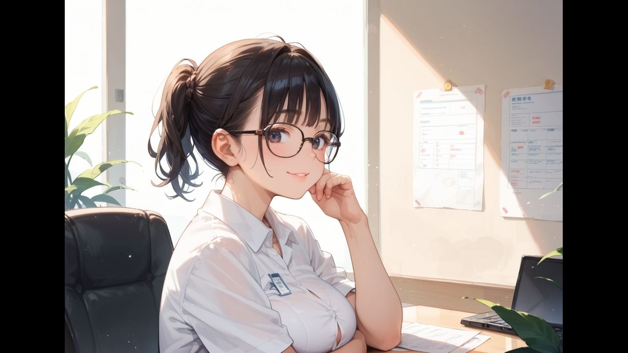 職場のポニテ後輩とらぶらぶ残業H。【たっぷりCG55枚！】 サンプル2ページ目