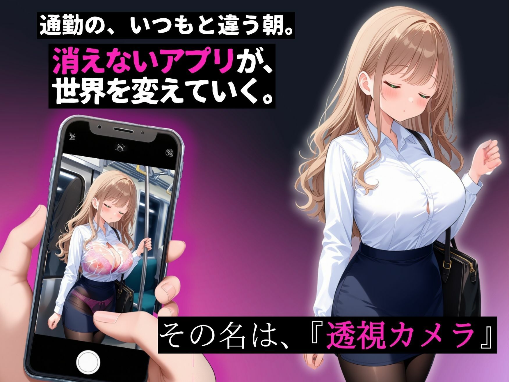 【スマホ対応】透視×時間停止 止まらない欲望と止まった時間〜通勤OL編〜 サンプル1ページ目