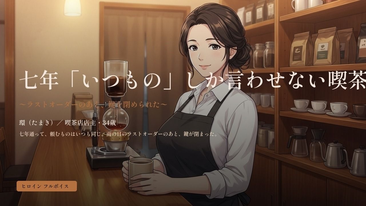 七年「いつもの」しか言わせない喫茶店の奥さん 〜ラストオーダーのあと、鍵を閉められた〜 サンプル1ページ目