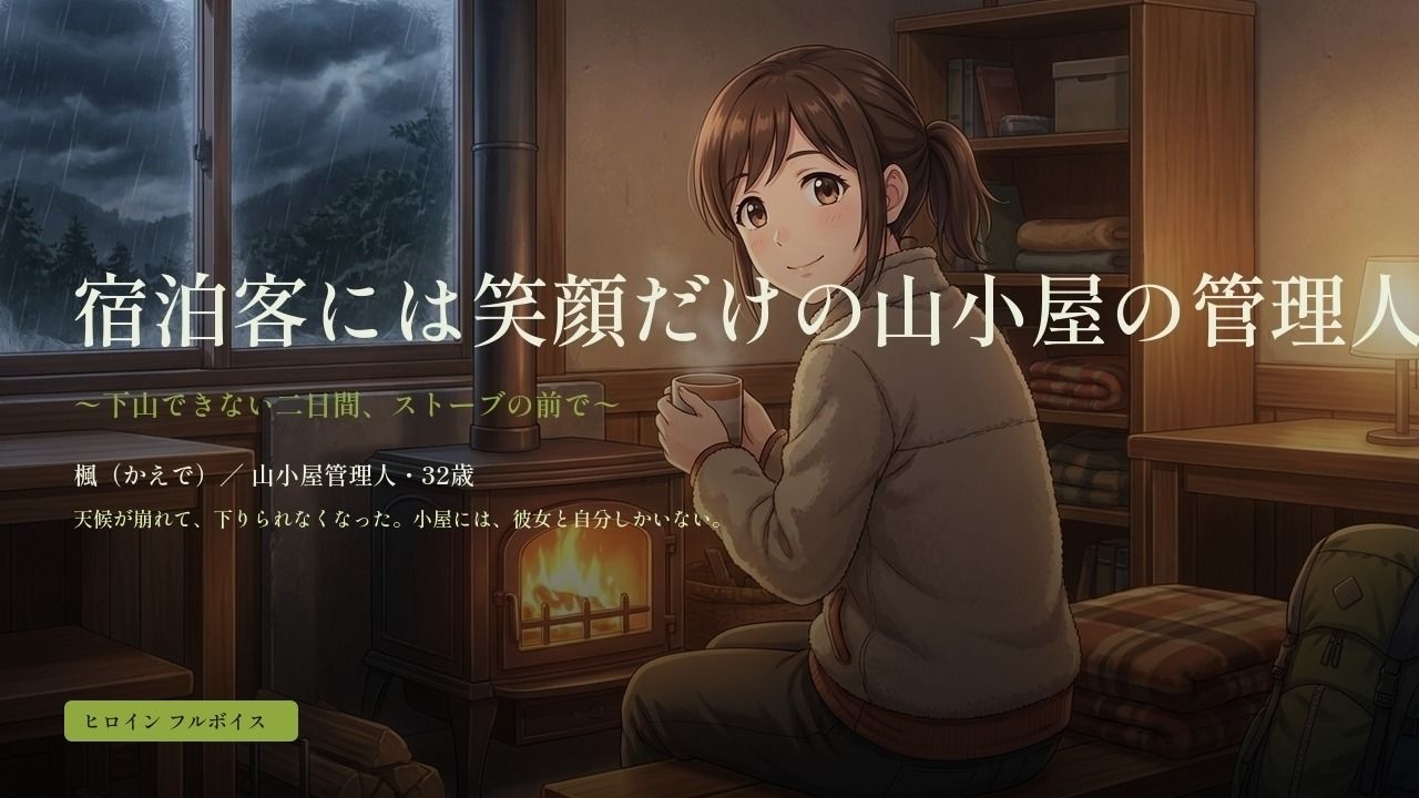 宿泊客には笑顔だけの山小屋の管理人さん 〜下山できない二日間、ストーブの前で〜 サンプル1ページ目