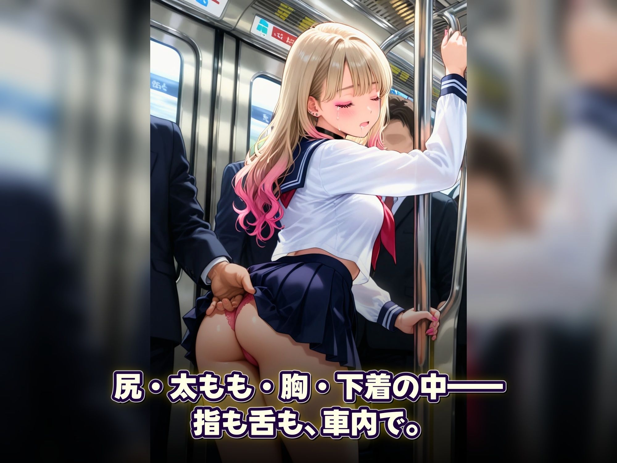 暗黙の満in電車 牝堕通学 〜声を殺して、牝に堕ちる痴●通学路 サンプル2ページ目