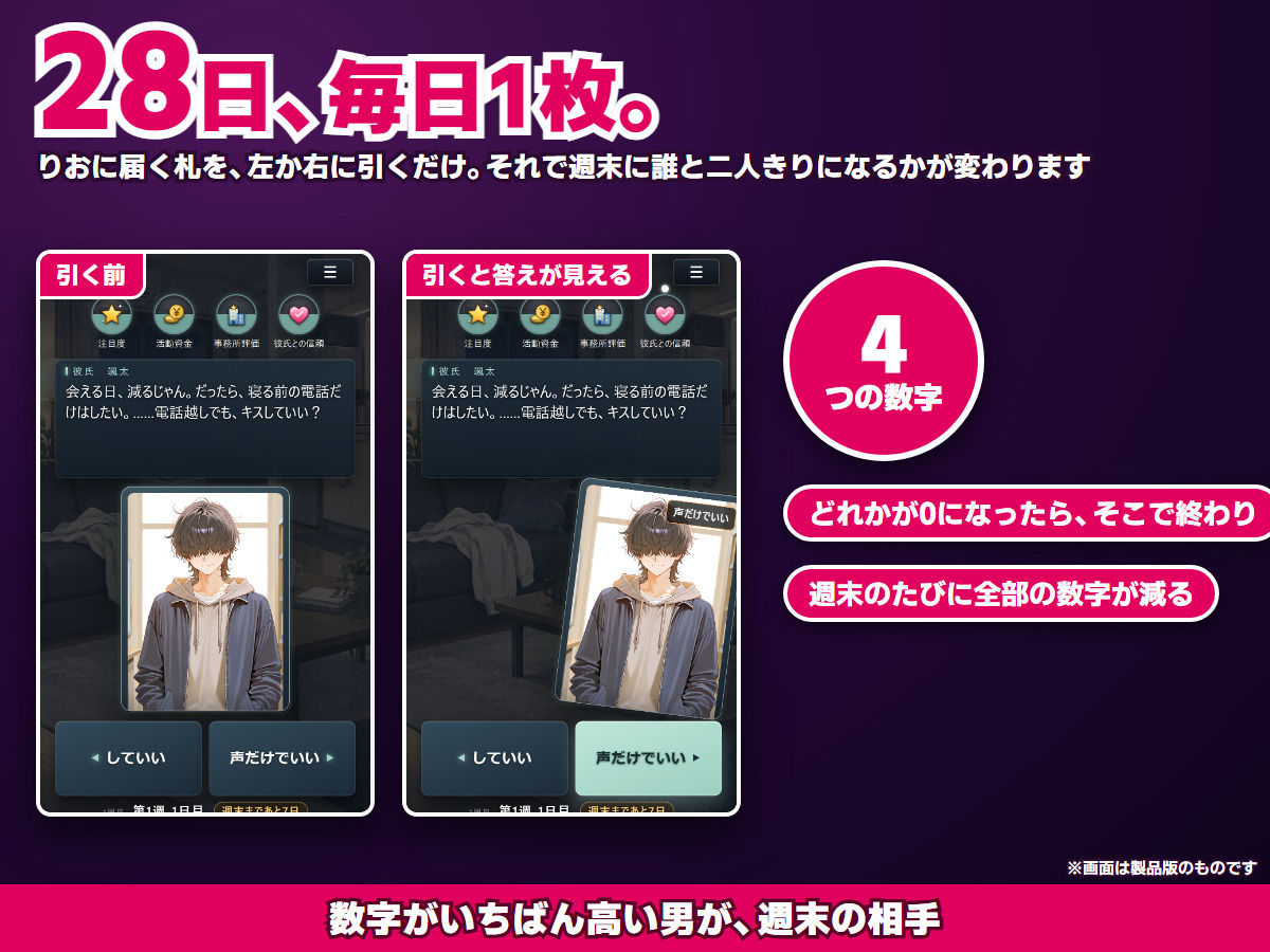 【スマホ対応】スワイプアイドル 〜決断の28日間〜 サンプル1ページ目