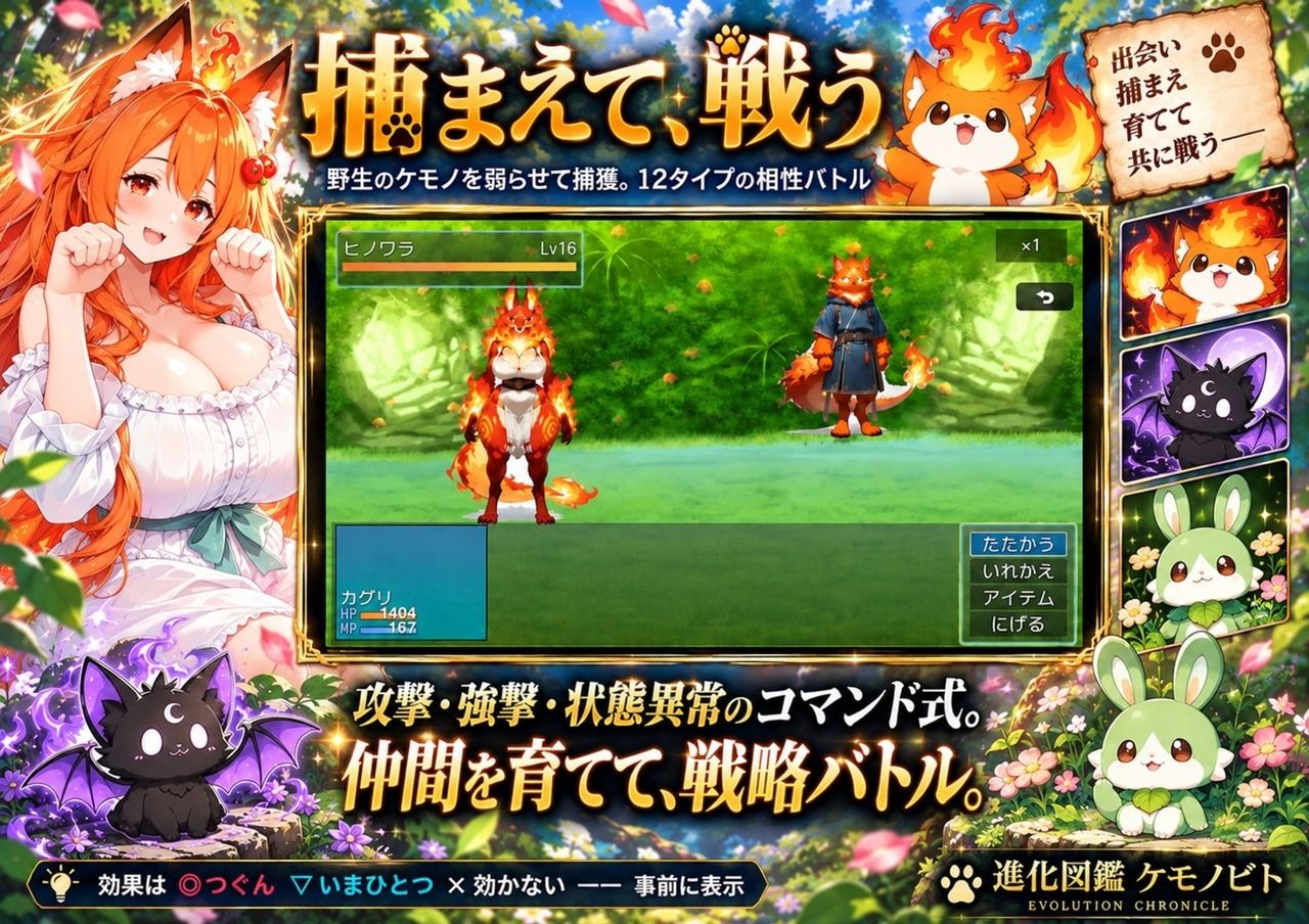 進化図鑑ケモノビト〜相棒と巡る進化の物語〜 サンプル2ページ目