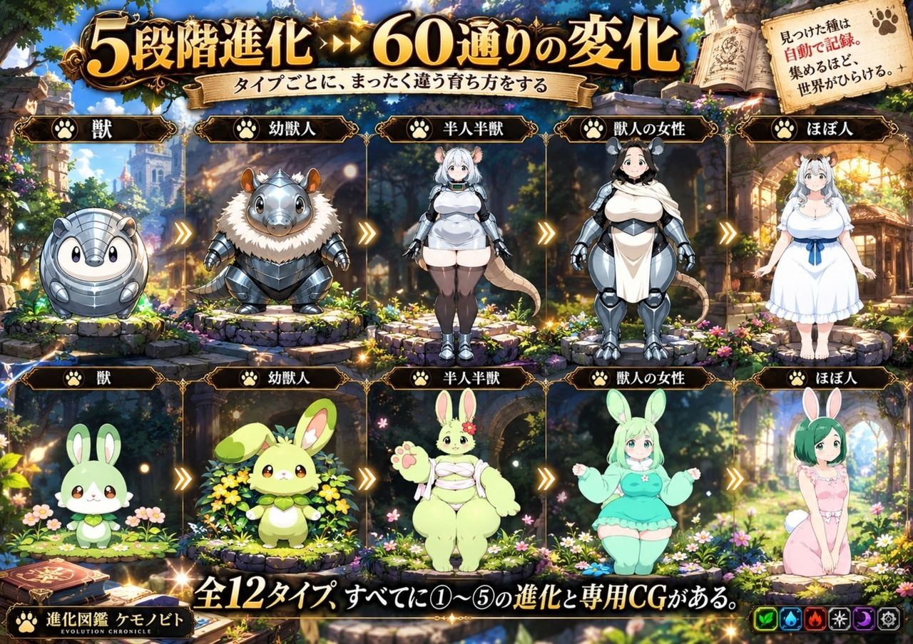 進化図鑑ケモノビト〜相棒と巡る進化の物語〜 サンプル4ページ目