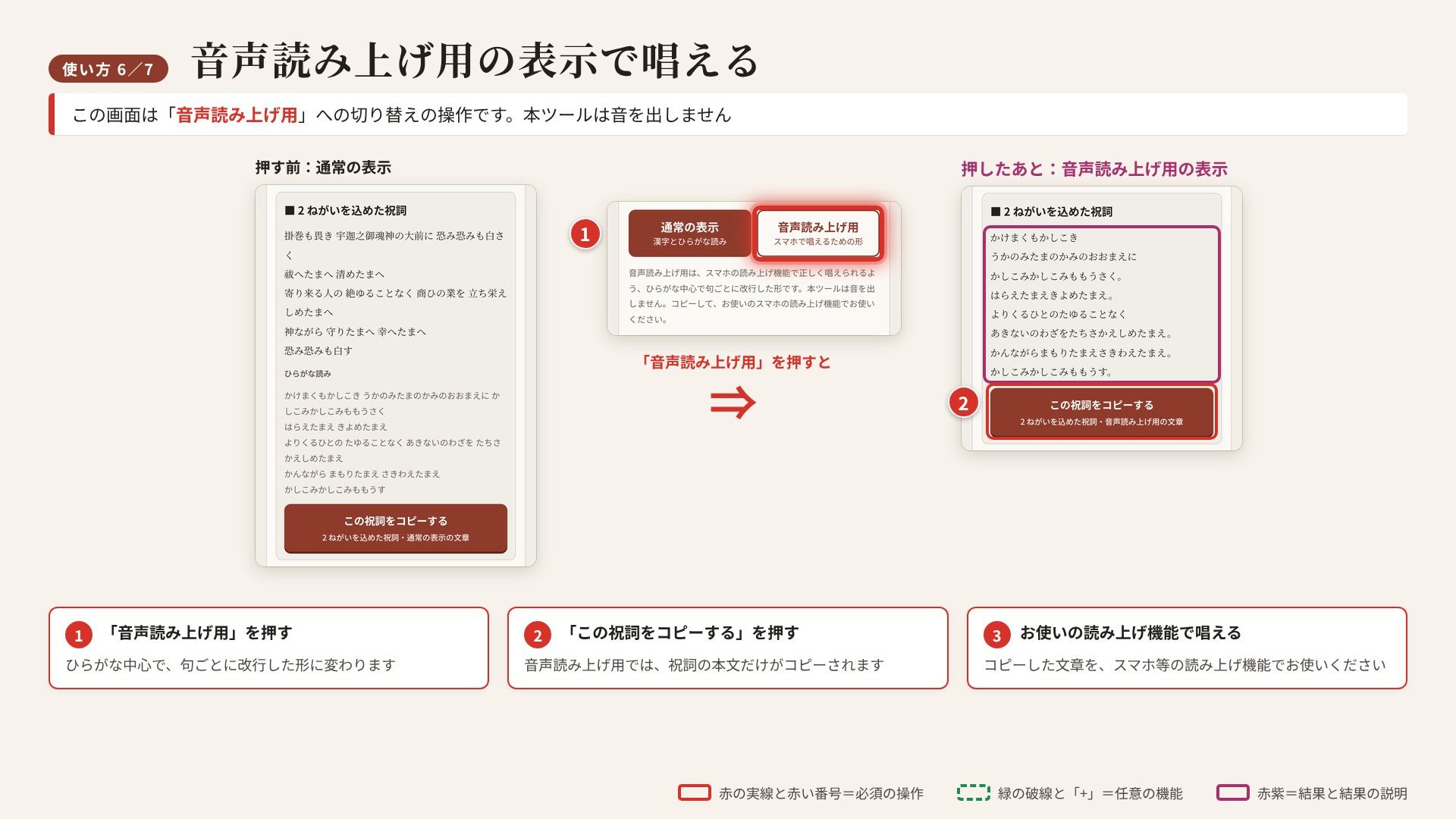 神様に届ける「祈願祝詞ツール」〜願いを書くか、選ぶだけ。組み立てた祝詞を、スマホの読み上げ機能で唱えられます〜 サンプル10ページ目